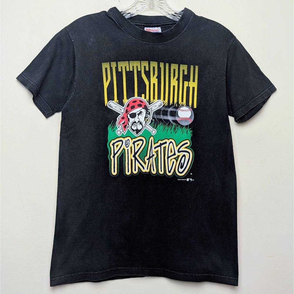 Vintage Pittsburgh Pirates 1997 Team‎ MLB Logo Hanes Shirt Youth Large